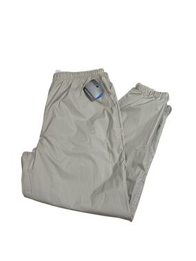 Vintage ProSpirit Nylon Track Pants NEW Large Taupe Sand Y2K Windbreaker Zip
